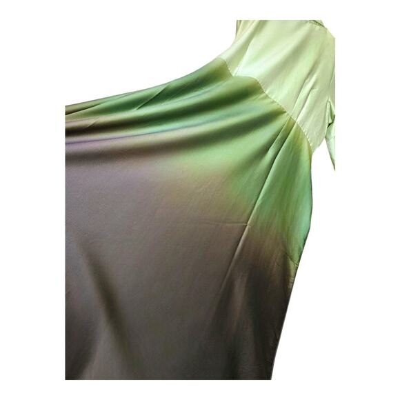 NEW Worthington Women's Plus Size Green Ombre Dip Dye Midi Wrap Dress (Size: 2X) - Picture 8 of 9